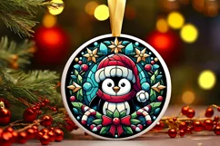 Round Christmas Ornament Sublimation|Clipart Product Image 1
