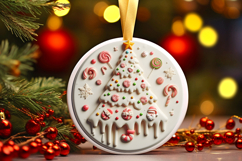 Round Christmass Ornament PNG Product Image 1