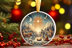 Round Christmas Ornament Sublimation|Clipart Product Image 2