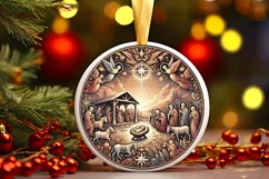 Round Christmas Ornament Sublimation|Clipart Product Image 2