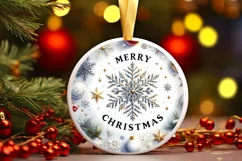 Round Christmas Ornament Sublimation|Clipart Product Image 1