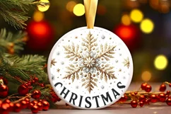Round Christmas Ornament Sublimation|Clipart Product Image 2