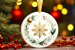 Round Christmas Ornament Sublimation|Clipart Product Image 3