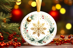 Round Christmass Ornament PNG Product Image 1