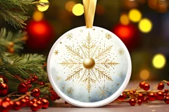 Round Christmas Ornament Sublimation|Clipart Product Image 1