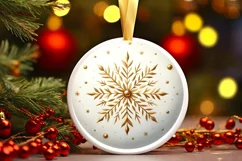 Round Christmas Ornament Sublimation|Clipart Product Image 1