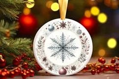 Round Christmas Ornament Sublimation|Clipart Product Image 1