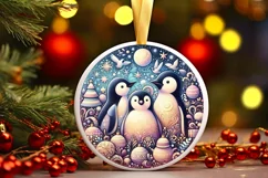 Round Christmas Ornament Sublimation|Clipart Product Image 1