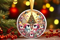 Round Christmas Ornament Sublimation|Clipart Product Image 1