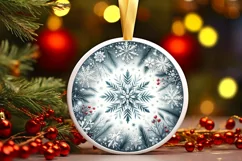 Round Christmas Ornament Sublimation|Clipart Product Image 3