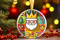 Round Christmas Ornament Sublimation|Clipart Product Image 2