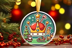 Round Christmas Ornament Sublimation|Clipart Product Image 2