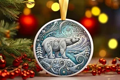 Round Christmas Ornament Sublimation|Clipart Product Image 1