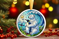 Round Christmas Ornament Sublimation|Clipart Product Image 2