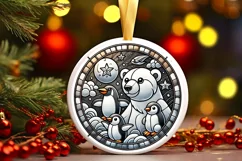 Round Christmas Ornament Sublimation|Clipart Product Image 2