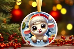 Round Christmas Ornament Sublimation|Clipart Product Image 1