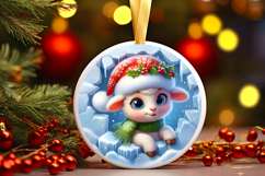 Round Christmass Ornament PNG Product Image 1