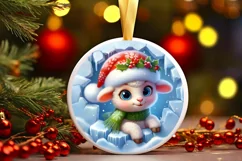 Round Christmas Ornament Sublimation|Clipart Product Image 1