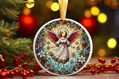 Round Christmas Ornament Sublimation|Clipart Product Image 2