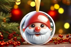 Shiny Gnome Face Round Ornament Sublimation PNG Product Image 1