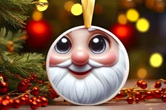 Shiny Gnome Face Round Ornament Sublimation PNG Product Image 3