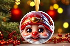 Shiny Gnome Face Round Ornament Sublimation PNG Product Image 1