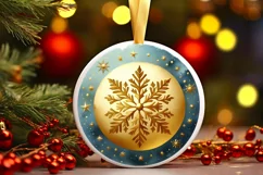 Round Christmas Ornament Sublimation|Clipart Product Image 1