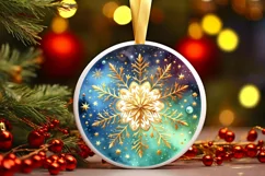 Round Christmas Ornament Sublimation|Clipart Product Image 1