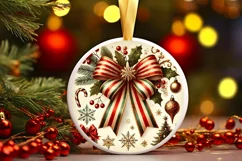 Round Christmas Ornament Sublimation|Clipart Product Image 2