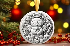 Round Christmas Ornament Sublimation|Clipart Product Image 2