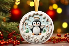 Round Christmas Ornament Sublimation|Clipart Product Image 2