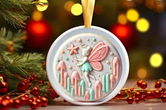 Round Christmas Ornament Sublimation|Clipart Product Image 2