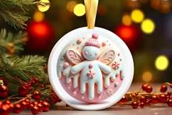 Round Christmas Ornament Sublimation|Clipart Product Image 2