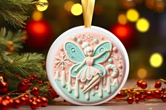 Round Christmas Ornament Sublimation|Clipart Product Image 2