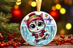 Round Christmas Ornament Sublimation|Clipart Product Image 2
