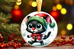 Round Christmas Ornament Sublimation|Clipart Product Image 2