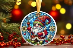 Round Christmas Ornament Sublimation|Clipart Product Image 2