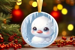 Round Christmas Ornament Sublimation|Clipart Product Image 1