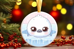Round Christmas Ornament Sublimation|Clipart Product Image 1