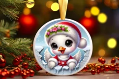 Round Christmas Ornament Sublimation|Clipart Product Image 2