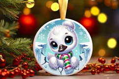 Round Christmas Ornament Sublimation|Clipart Product Image 2