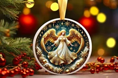 Round Christmas Ornament Sublimation|Clipart Product Image 2