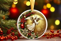 Round Christmas Ornament Sublimation|Clipart Product Image 2