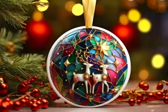 Round Christmas Ornament Sublimation|Clipart Product Image 1