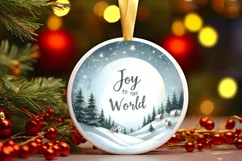 Christmas Scene with Joy to the World Sublimation PNG Product Image 3