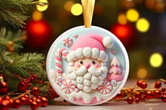 Round Christmas Ornament Sublimation|Clipart Product Image 2