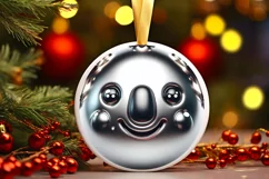 Koala Smiling Round Ornament Sublimation PNG Product Image 3