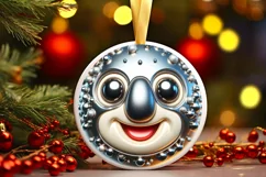 Shiny Koala Face Round Ornament Sublimation PNG Product Image 3