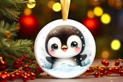 Round Christmas Ornament Sublimation|Clipart Product Image 1