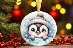 Round Christmas Ornament Sublimation|Clipart Product Image 1